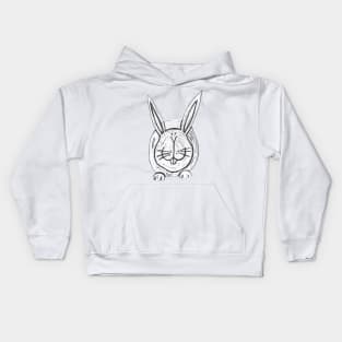 Rabbit, Big, Fat, White Rabbit, on pink. Kids Hoodie